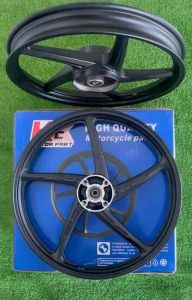 ล้อแม็คเวฟ125Rเวฟ100sยูบ๊อค5ก้าน ดำล้วน หน้า+หลัง จานดิส4รู