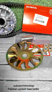Paketan Vanbelt Vbelt Vanbel Beat Karbu + Rumah Roller Assy + Kipas Rumah Roller Scopy Spacy Karbu