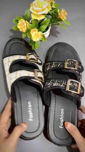Sandal Wedges Wanita Ban Dua Platform Rajut Sendal Cewek Casual Elegan Premium Tali Gesper Kekinian Hak Tinggi Korean Style