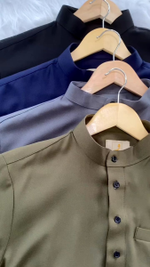 Lelaki Baju Kurta Baju Raya model 2025 Kain comocreap lembut short sleeve