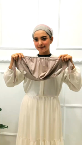 ciput anti geser bahan kaos poliyester anti budegdaleman kerudung tali belakang anti pusingciput anti budeg dan pusing