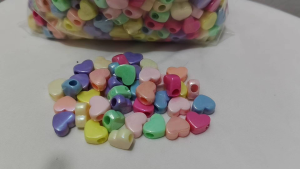 250grams (est.390pcs) Heart Pony Beads 12mm Big Hole Spacer Beads for Bracelet Necklace Keychain & DIY Jewelry Making
