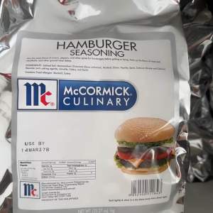 McCormick Culinary Hamburger Seasoning 1kg - Silver Pack - Herbs & Spices for Cooking
