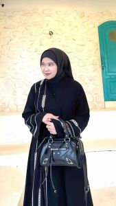 DIVVSAA COLLECTION - GAMIS ABAYA TURKEY JETBLACK BUSUI BORDIR BUSUR TERBARU