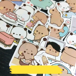 stiker lucu brown sugar sticker glossy karakter line cute brownsugar isi 20pcs