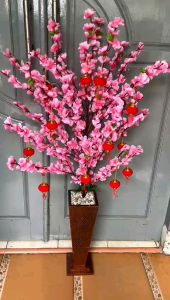 Pohon sakura imlek  ornamen iimlek bunga meihwa cabang 30 bunga artificial