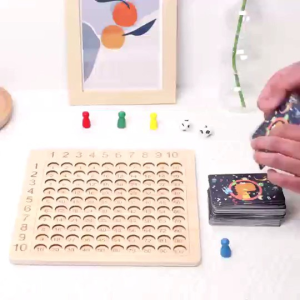 Montessori wooden multiplication board game mainan edukasi anak perkalian