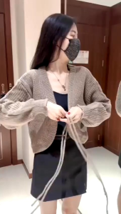 Sweater Jolly Bolero Rajut Wanita / Cardigan Crop Wanita / Korea Style / Knit Wear Wanita / Top Atasan Baju Wanita / Switer Jolly Tali Depan Sweater Panjang Outer Motif Crop Wanita