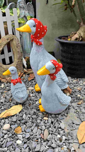 เป็ดจัดสวน รูปปั้นเป็ด เป็ด1ชุด3ตัว