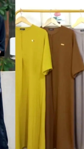 Daster Gamis Murah Crinkle Polos Kekinian Lengan Tangan 3/4 Panjang Semata kaki Busui Jumbo