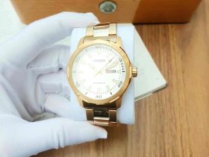 ĐỒNG HỒ NAM CHÍNH HÃNG Citizen NH8373-88A Automatic Dress Watch White Dial Rose Gold Case & Stainless Steel For Men