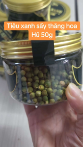 Tiêu xanh sấy thăng hoa - Hũ 50g - từ tiêu xanh tươi 100% giữ nguyên màu xanh thơm mạnh vị cay thanh đặc trưng