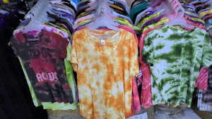 Ladies tie dye assorted design t-shirts