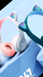 Headphone Wireless Bluetooth Cat Ear P47M Headset Bando Telinga Kucing LED Light RGB Headset Gaming Super Bass Streo - Bayar di Tempat (COD)