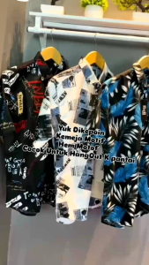 KEMEJA MOTIF/SURFING/PANTAI LENGAN PENDEK SIZE M L XL CASUAL DISTRO