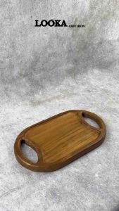 Looka Cast Iron Tatakan Kayu Steak Jati / Tatakan Kayu Pizza