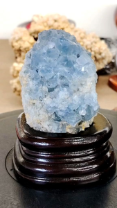 Natural High Gred Madagascar Celestite Crystal Ornament C25 #BlueCrystal #homedecor #Lifestyle #Furniture #Naturalcrystal #bluecelestite