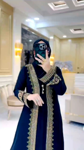 Baju Gamis Abaya Turkey Hitam Premium Dewasa / Fashion Muslim Remaja Terbaru - Kode A22