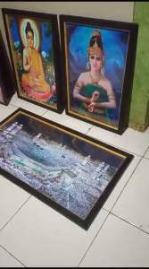 Hiasan dinding gambar Budha plus bingkai