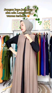 Long Cardi Kutung Outer Matt Jersy Super / Shafira Collection
