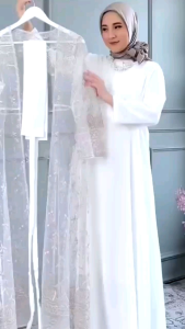 Syakila Set Gamis Wanita Bahan Ceruty Babydoll Mix BRokat Payet Mewah/Gamis Wanita Muslim Terbaru Dress Wanita 2025