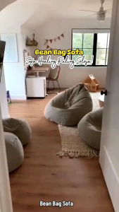 Modern Corduroy Bean Bag Chair Cover with Lid - Polyester Soft & Durable Zipper Closure Multipurpose Storage for Clothes and Toys 1 Piece (Filling Not Included)