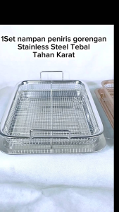 Nampan Stainless Steel Multifungsi untuk Peniris Gorengan dan Keranjang Vege