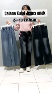 CELANA JEANS OVERSIZE ANAK - Celana Skena Anak Usia 6-14 Tahun - Kulot Jeans Gombrong Anak Highwais