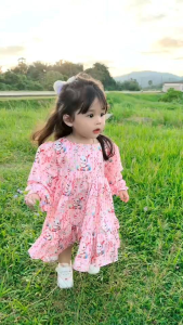 เดรสแขนยาว แฟชั่นเด็กผู้หญิง