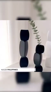 Lotus Root Shaped Ceramic Flower Vase Modern Geometric Ornaments for Home D cor Office Dec