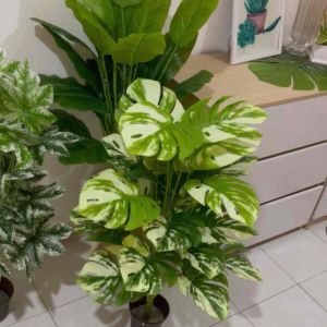 🔥Ready Stock🔥24leaf 110 cm Daun Pisang Hiasan/Daun Monstera Hiasan/Daun Maple Hijau Haisan/Pokok Daun Hiasan Rumah