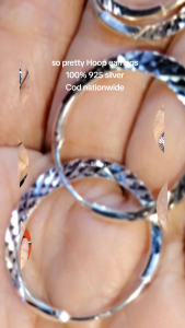 silver(925 (e066)hoop earrings
