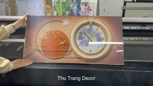 Đồng Hồ Tráng Gương "HƯƠU TUẦN LỘC" Thu Trang Decor In UV 5D Cao Cấp