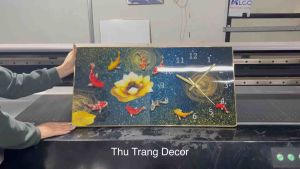 Đồng Hồ Tráng Gương "CÁ CHÉP" In UV 5D Cao Cấp Thu Trang Decor
