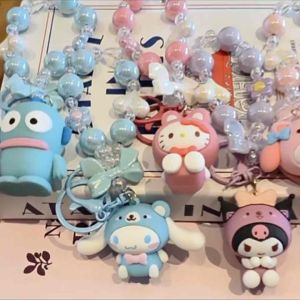 Sanrio Keychain Cute Cinnamoroll Key Chain Holder Key Ring Bag Pendant Souvenir Kuromi Hello Kitty Melody Car Keychain