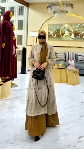 Diandra set hijab - ceruty full furing hyget premium Ld 110 Pj 140