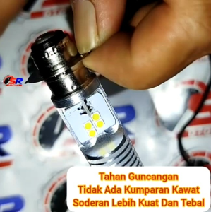 Lampu Depan LED Motor Honda Supra X 125 FI Soket H6 T19 AC/DC 12 Volt Pengganti Dop/Bohlam Standar