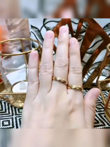 Cincin motif polos Titanium original anti karat untuk Pria / Wanita