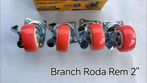 Roda Rem Branch 2" / Roda Etalase / Roda Troli 2 inch 4 pcs / Roda Pvc 2" Branch