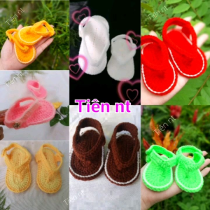 " SHOP MỚI" dép lào cho bé tập đi dép lào len handmade cho bé trai bé gái từ sơ sinh đến 2 tuổi nhiều màu xinh xắn