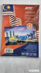 Astar APP0135 Waterproof Glossy Photo Paper A4 135 gsm 5760 dpi 100 sheets