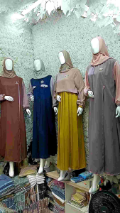 Bajuku Tren Abaya Polos Kombinasi Kaftan Mewah