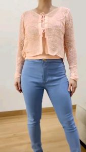 ECLAIRE 003: Kardigan Crop Knit Rajut 2in1 (Inner Tanktop & Outer Cardigan)