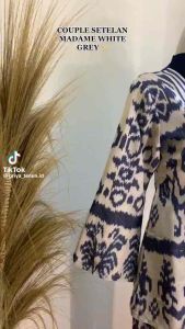 Setelan Madam White Grey & Kemeja Tenun Couple: Baju Anak Tenun & Setelan Tenun Terbaru