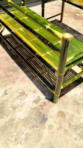 เก้าอี้ ไม้ไผ่ ยาว 180 กว้าง 55 สูง 85 ที่นั่งสูง 45 เซนติเมตร สีไม้ไผ่ธรรมชาติ เคลือบเงา