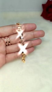 GELANG RANTAI PLAT LAPIS EMAS TREN FASHION WANITA SIMPLE XUPING RODIUM TITANIUM ANTI KARAT TIDAK LUNTUR ELEGANT TERMURAH