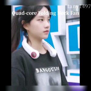 Quad-core Folding Neck Fan TYPE-C USB Rechargeable Hands-Free Fan Bladeless Lazy Hanging Fans