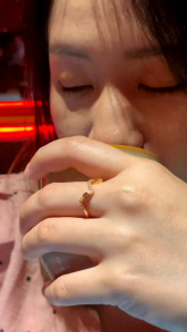 Cincin Kar Tier Lapis Emas Gelombang Fashion Wanita Cantik Anti Karat