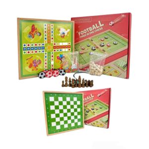 Bàn đồ chơi 3 in 1: Bộ cờ vua – cờ cá ngựa – cờ búng bằng gỗ cao cấp cho trẻ giải trí rèn luyện tư duy phát triển trí não