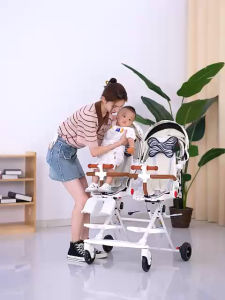 Xe Đẩy Đôi Cho Bé Có Thể Nằm Đảo Chiều Gấp Gọn Khi Đi Du Lịch